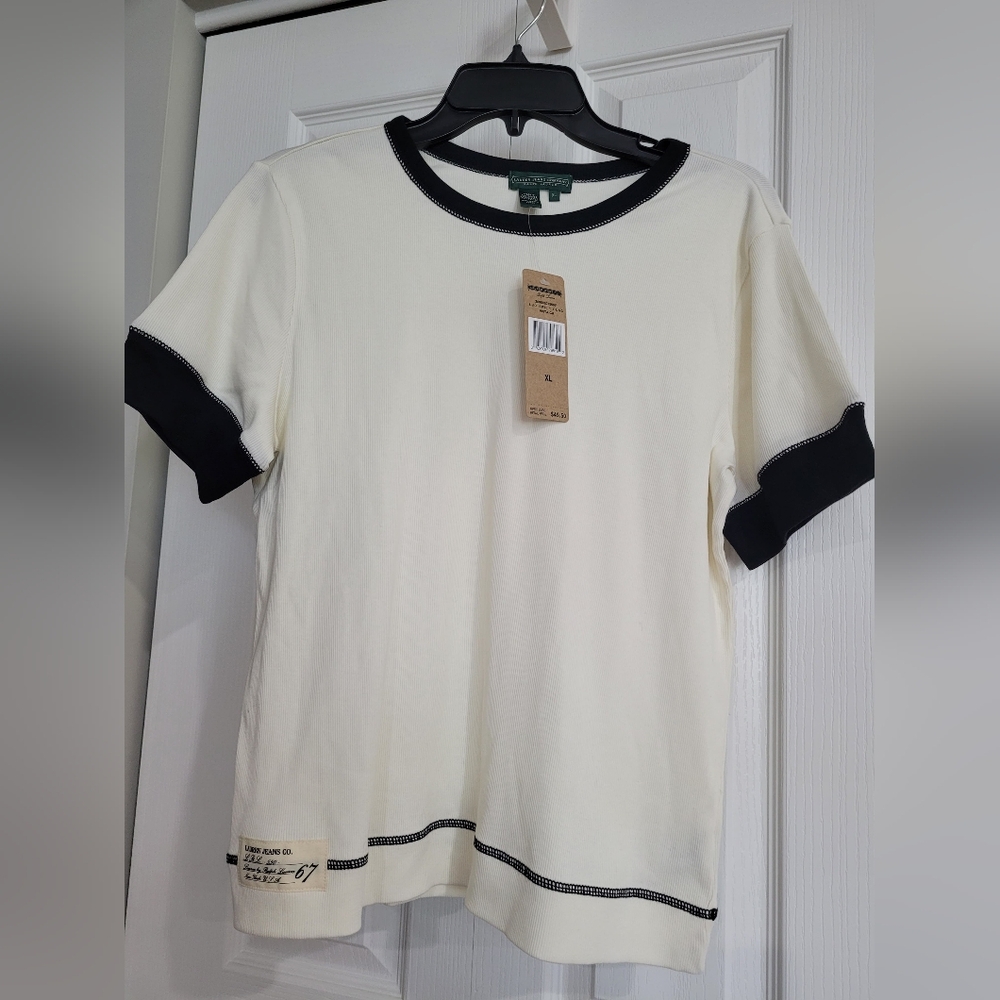 Ralph Lauren Cream and Black Women's Top